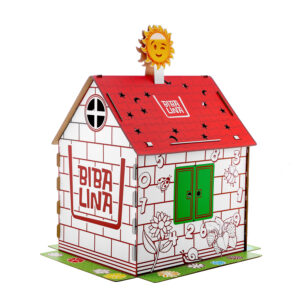 Cardboard house big with stickers BIbalina